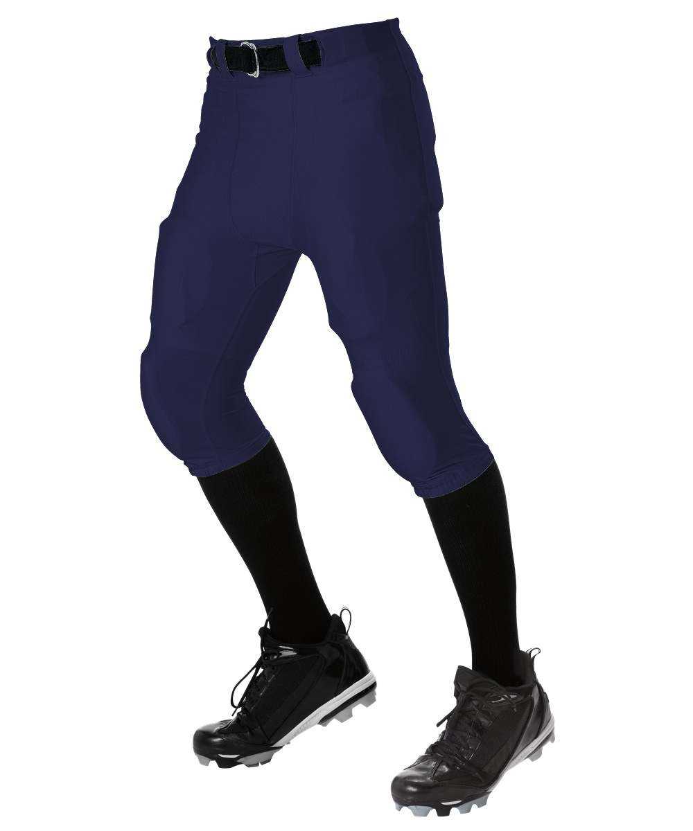 Alleson Athletic 675NFY Youth No Fly Football Pant with Slotted Waist Pads Not Included - Navy - HIT a Double - 1