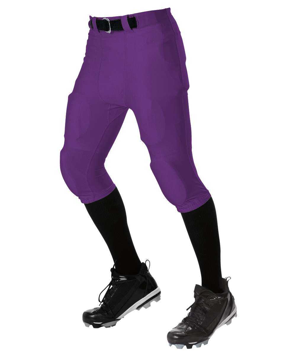 Alleson Athletic 675NFY Youth No Fly Football Pant with Slotted Waist Pads Not Included - Purple - HIT a Double - 1