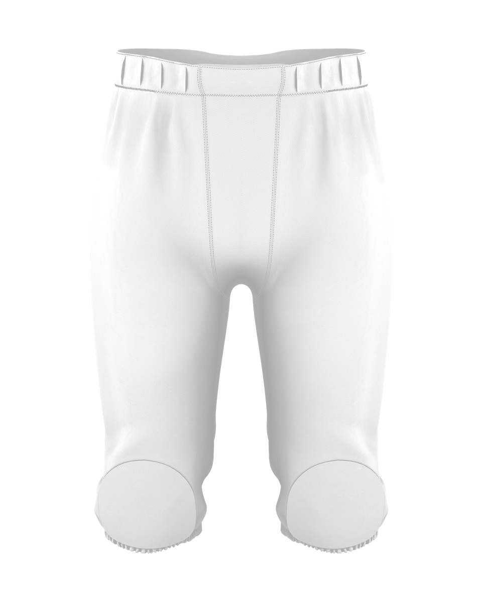 Alleson Athletic 682PY Youth Integrated Knee Pad Football Pant - White - HIT a Double - 1