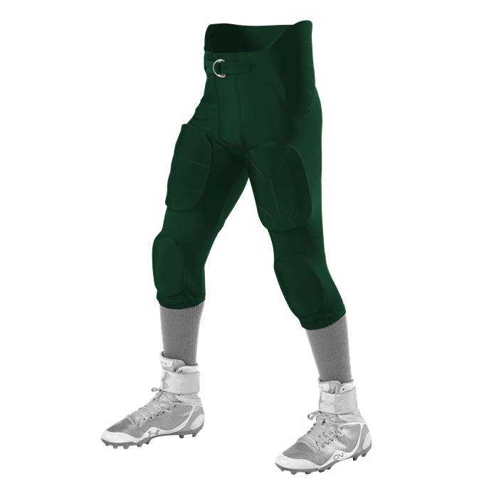 Alleson Athletic 6857PY Youth Icon Integrated Football Pants - Forest - HIT a Double - 1