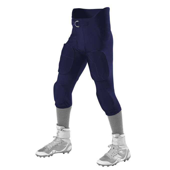 Alleson Athletic 6857PY Youth Icon Integrated Football Pants - Navy - HIT a Double - 1