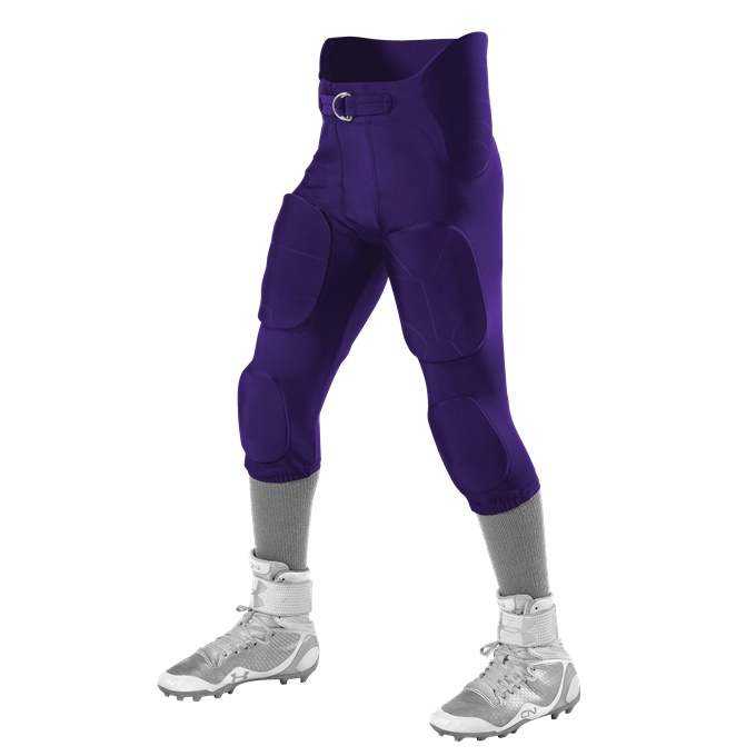 Alleson Athletic 6857PY Youth Icon Integrated Football Pants - Purple - HIT a Double - 1