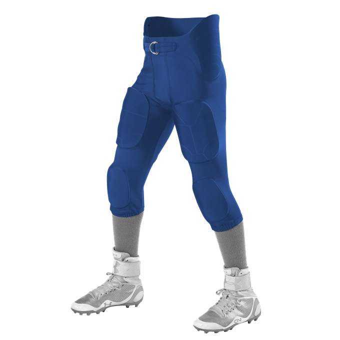 Alleson Athletic 6857PY Youth Icon Integrated Football Pants - Royal - HIT a Double - 1