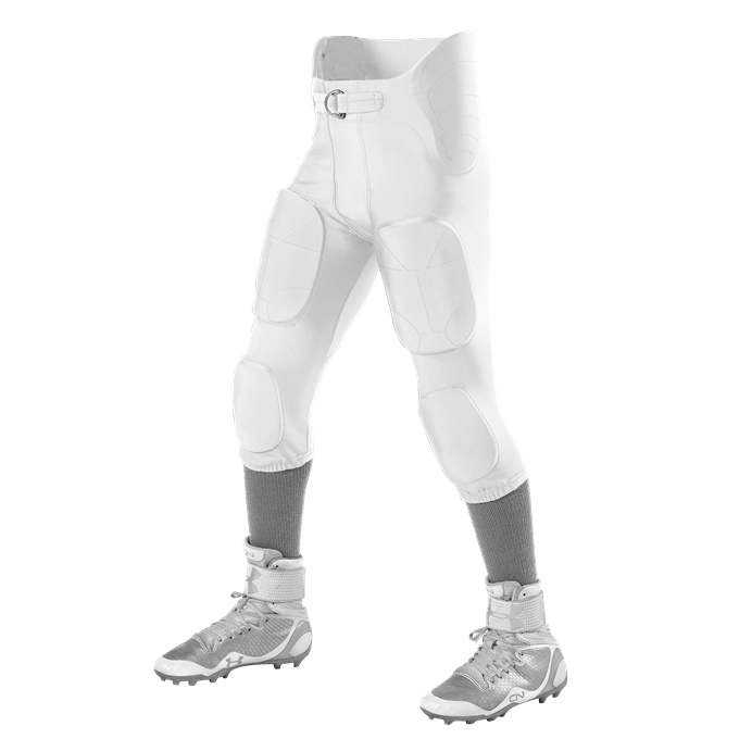 Alleson Athletic 6857PY Youth Icon Integrated Football Pants - White - HIT a Double - 1