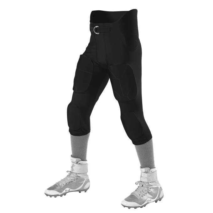 Alleson Athletic 6857P Adult Icon Integrated Football Pants - Black - HIT a Double - 1