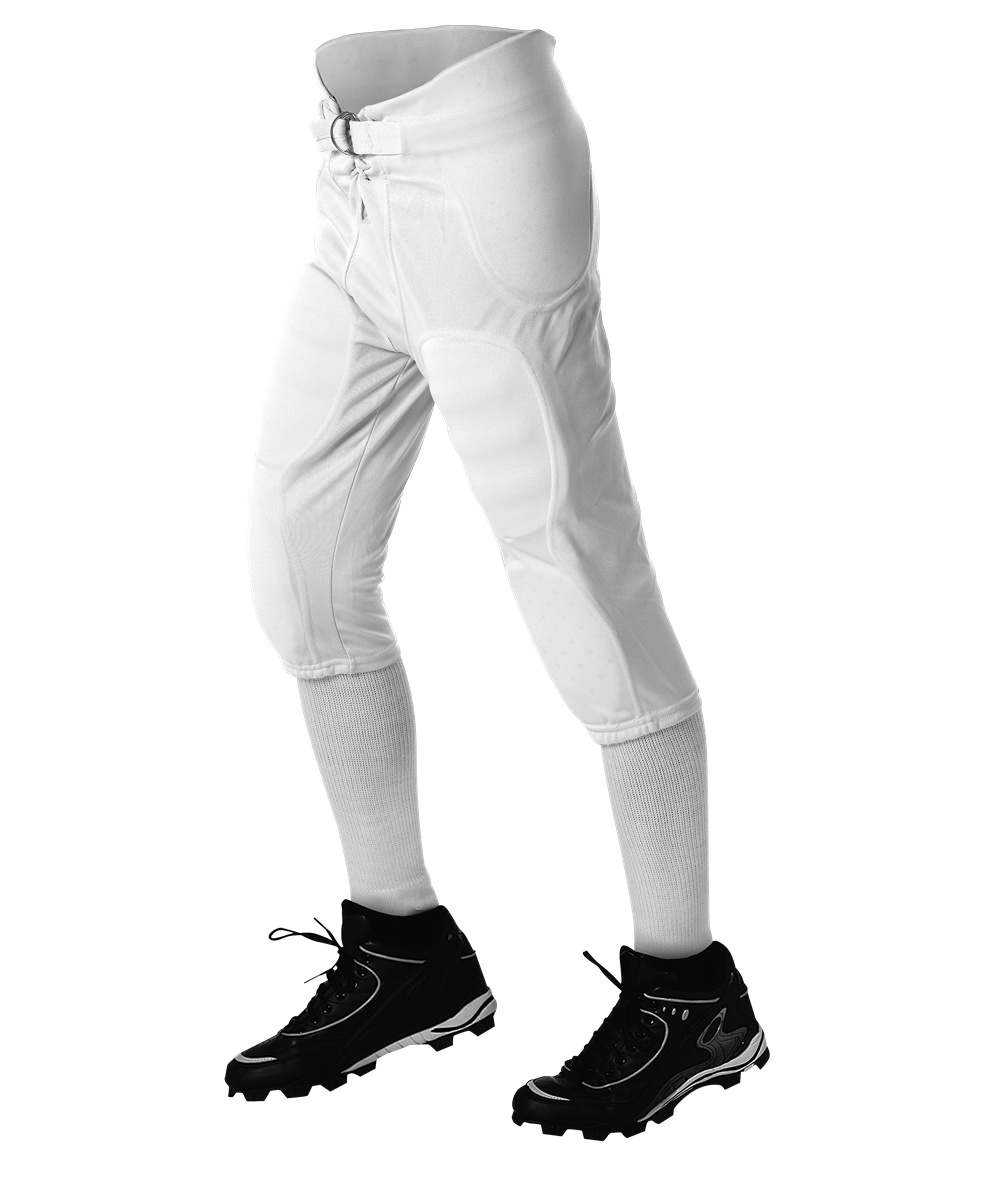 Alleson Athletic 687PY Youth Solo Series Integrated Football Pant - White - HIT a Double - 1