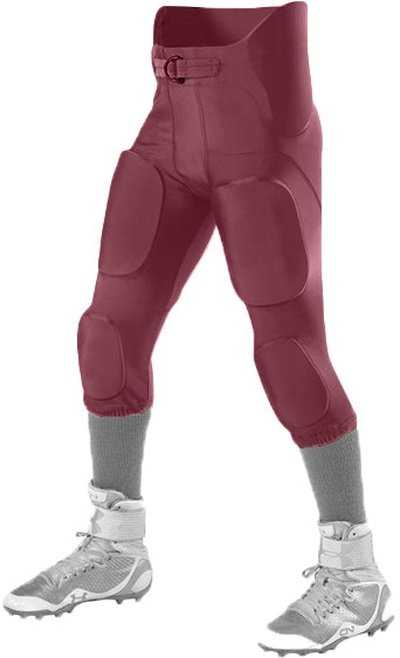 Alleson Athletic 689SY Youth Intergrated Football Pant Pads Not Included - Maroon - HIT a Double - 1