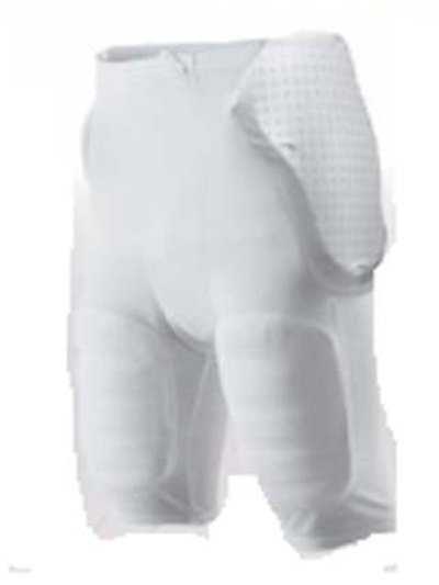 Alleson Athletic 695PG Adult Five Pad Football Girdle - White - HIT a Double - 1