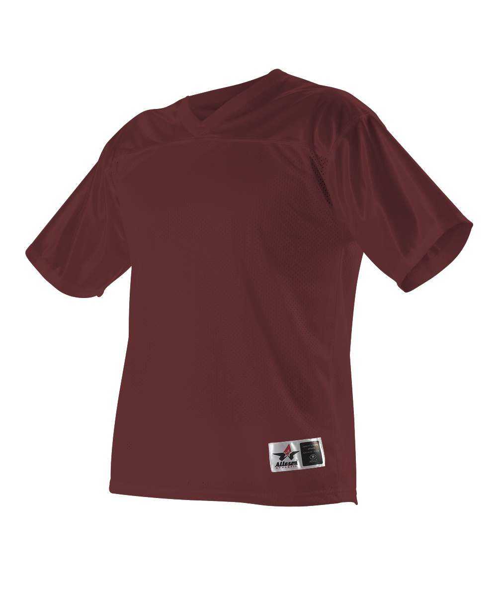 Alleson Athletic 703FJY Youth Fanwear Football Jersey - Maroon - HIT a Double - 1