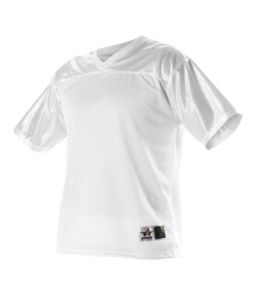 Alleson Athletic 703FJY Youth Fanwear Football Jersey - White - HIT a Double - 1