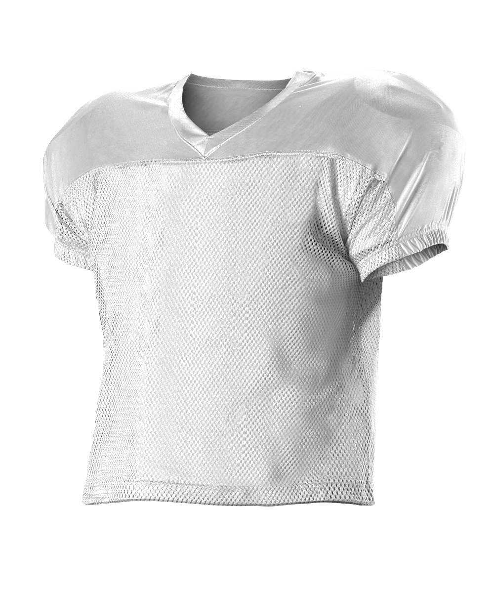 Alleson Athletic 712Y Youth Practice Football Jersey - White - HIT a Double - 1
