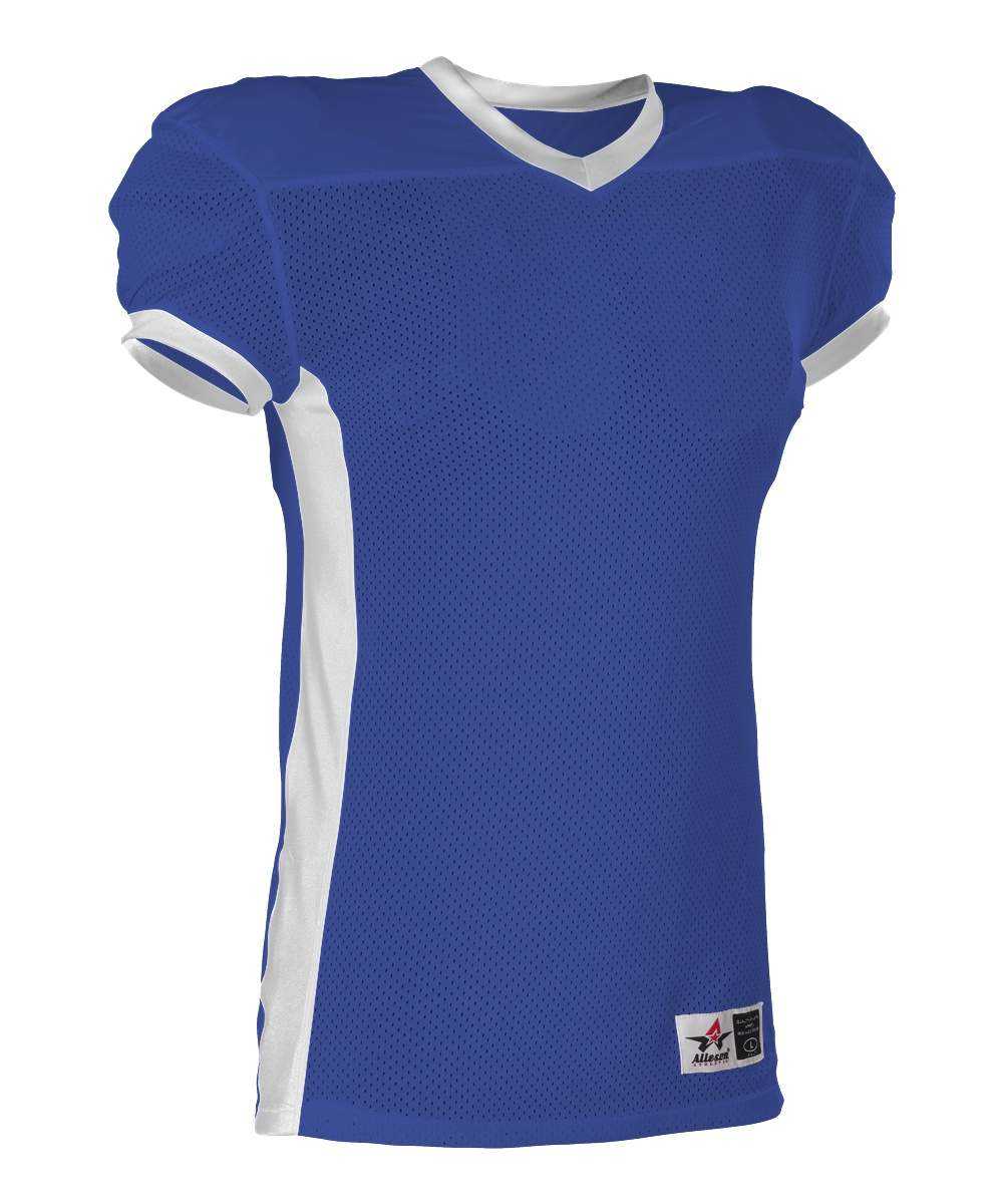 Alleson Athletic 750EY Youth Football Jersey - Royal White - HIT a Double - 1