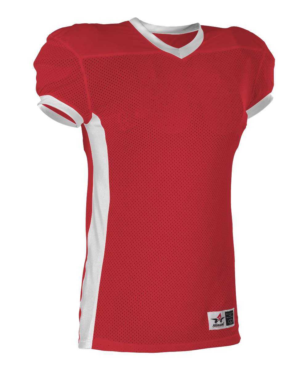 Alleson Athletic 750EY Youth Football Jersey - Scarlet White - HIT a Double - 1