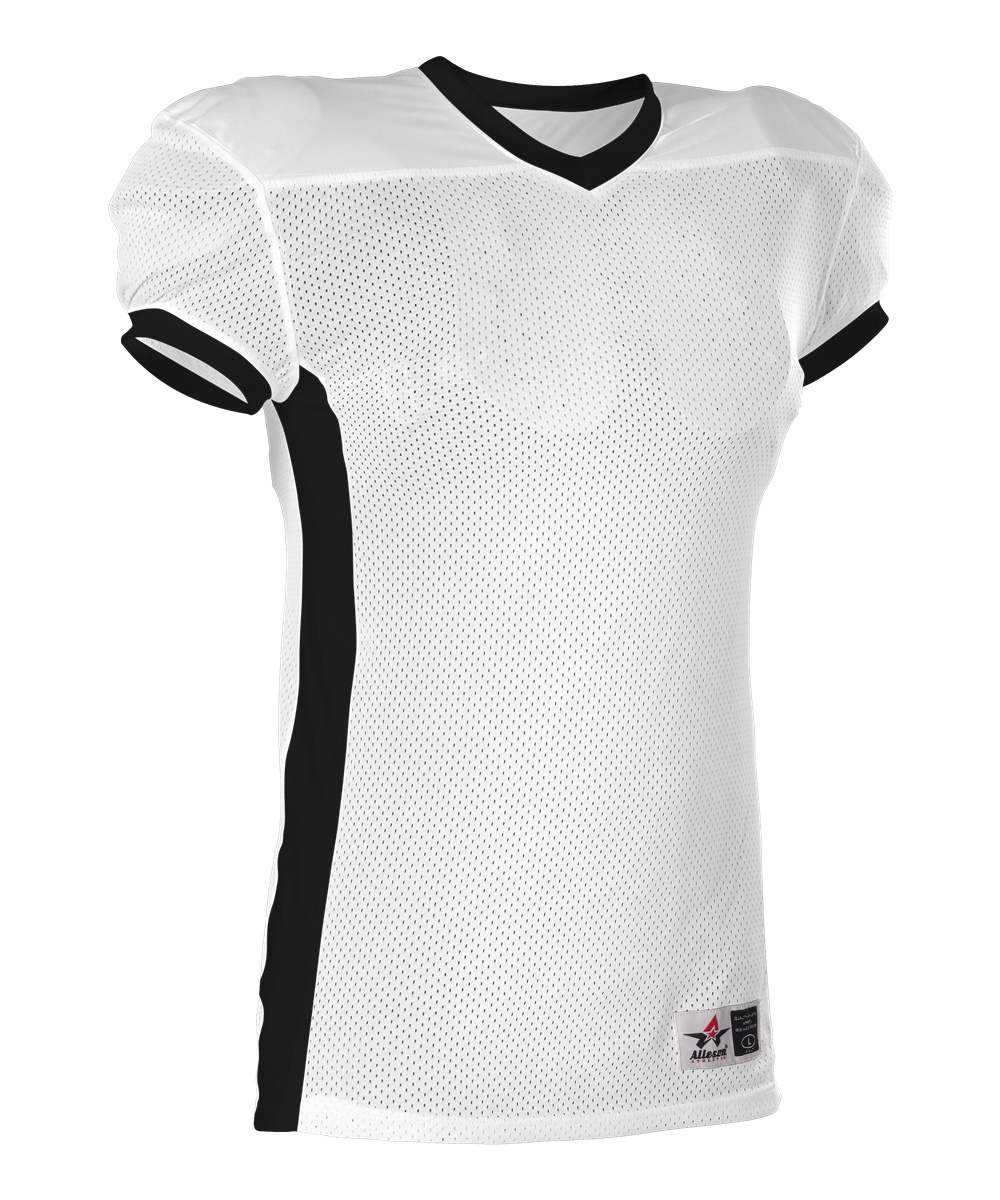 Alleson Athletic 750EY Youth Football Jersey - White Black - HIT a Double - 1