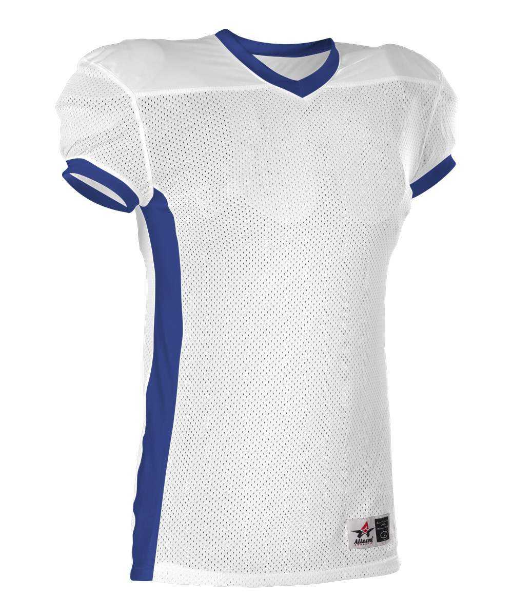 Alleson Athletic 750EY Youth Football Jersey - White Royal - HIT a Double - 1