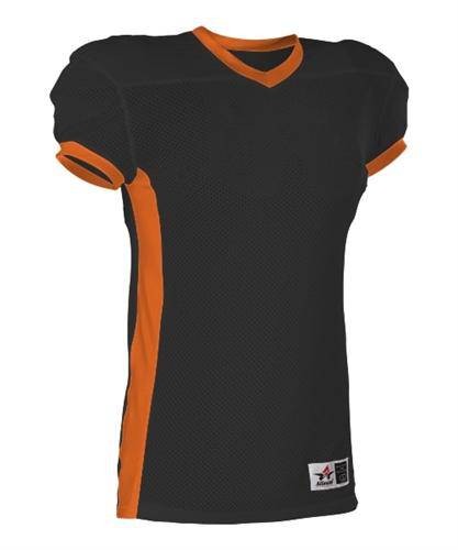 Alleson Athletic 750E Adult Football Jersey - Black Orange - HIT a Double - 1