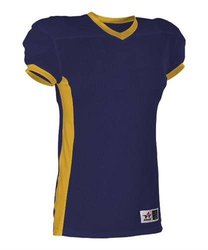 Alleson Athletic 750E Adult Football Jersey - Navy Gold - HIT a Double - 1