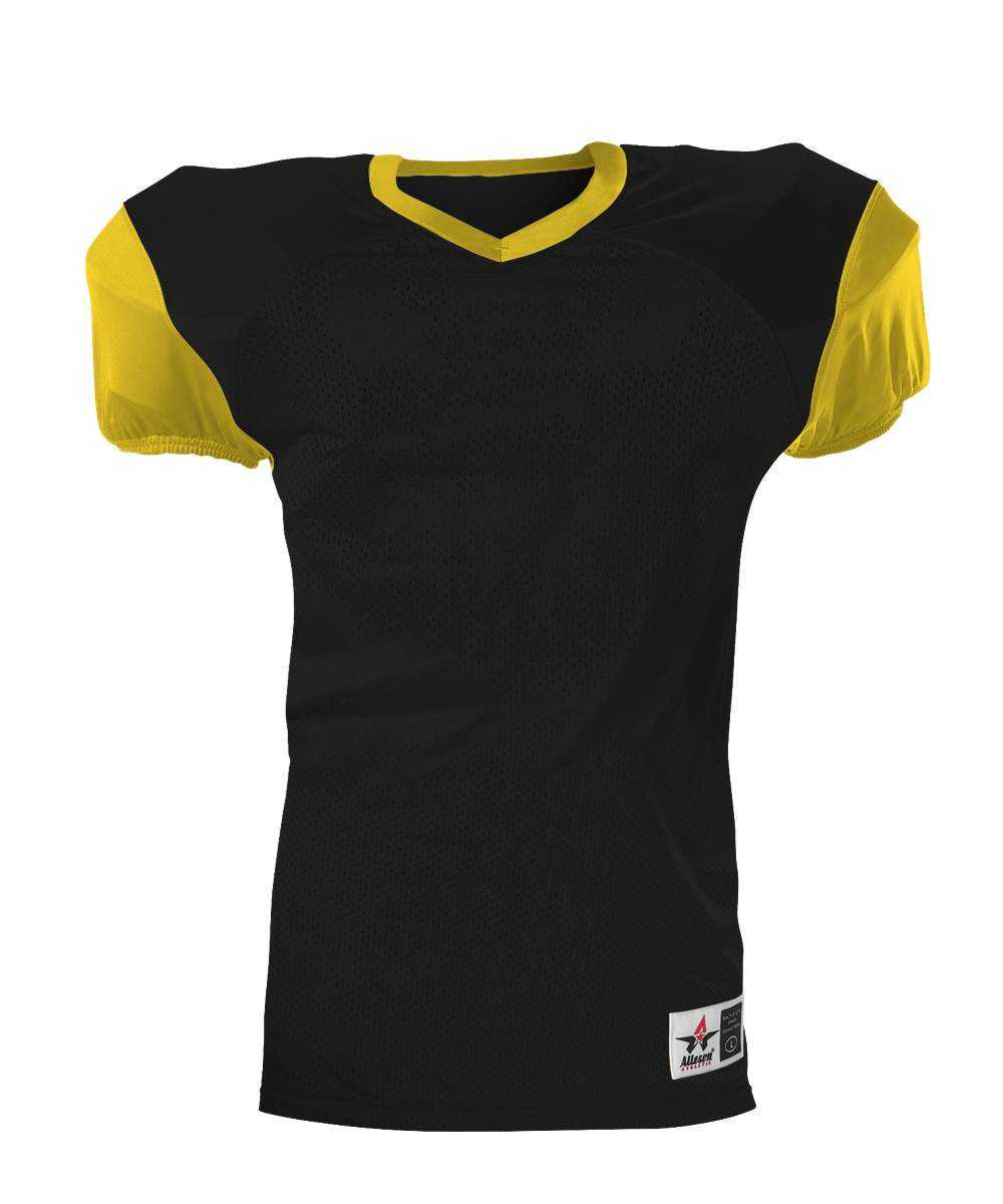 Alleson Athletic 751Y Youth Pro Game Football Jersey - Black Gold - HIT a Double - 1