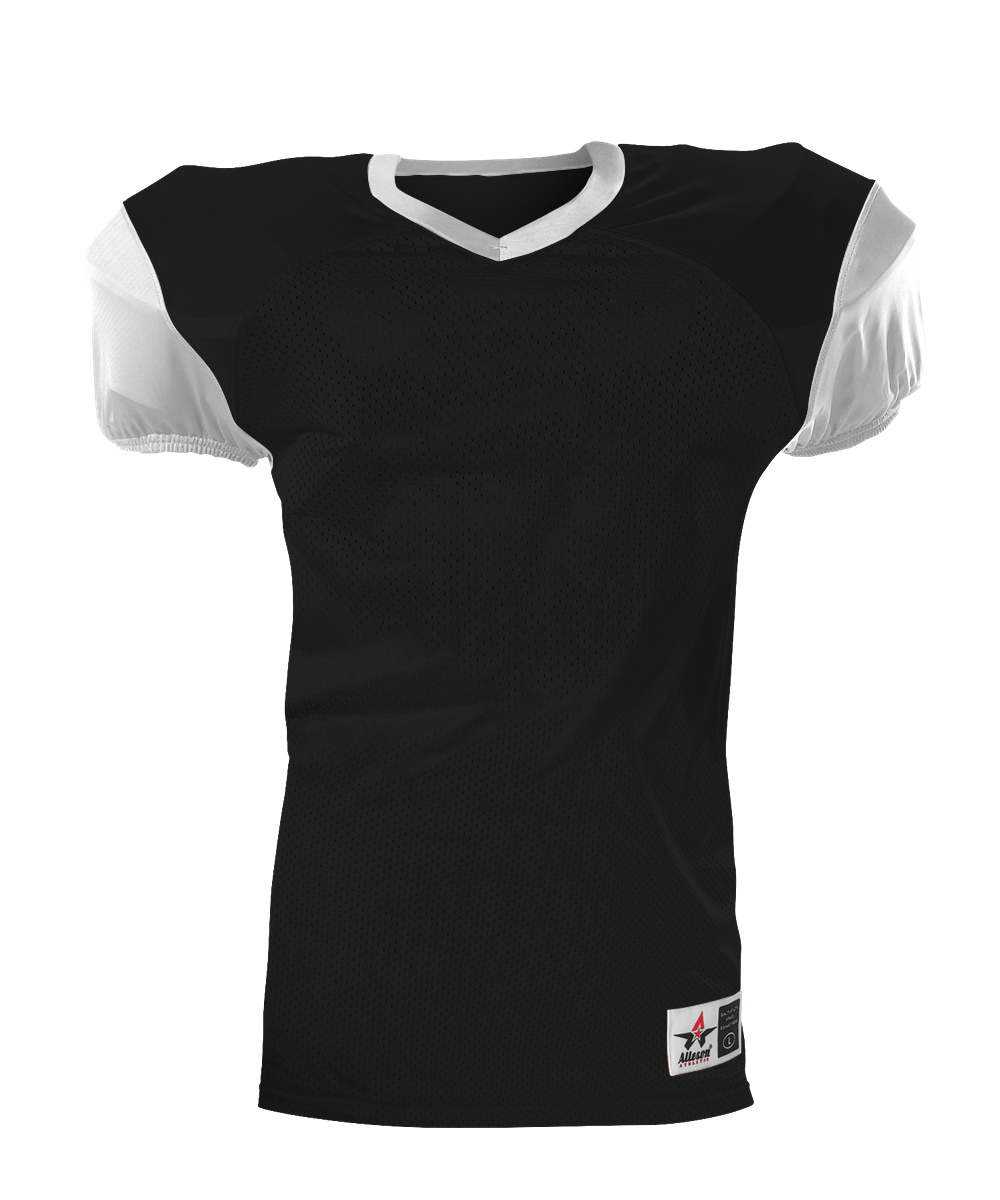 Alleson Athletic 751Y Youth Pro Game Football Jersey - Black White - HIT a Double - 1