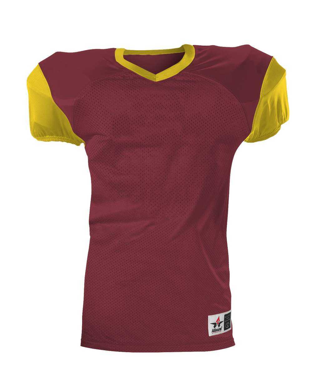Alleson Athletic 751Y Youth Pro Game Football Jersey - Cardinal Gold - HIT a Double - 1