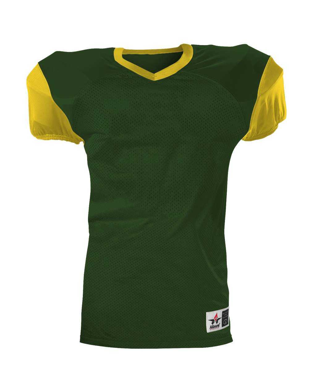 Alleson Athletic 751Y Youth Pro Game Football Jersey - Forest Gold - HIT a Double - 1