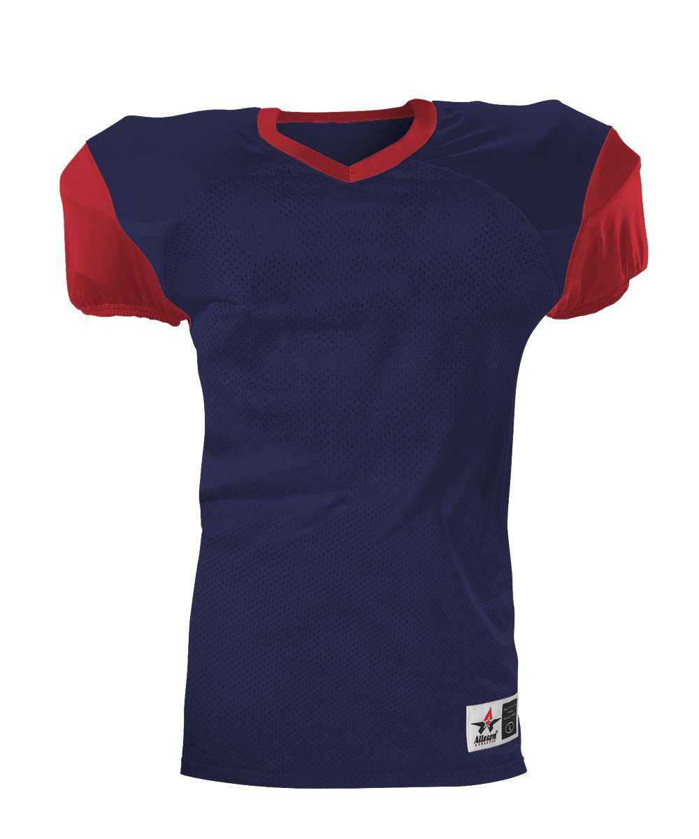 Alleson Athletic 751Y Youth Pro Game Football Jersey - Navy Scarlet - HIT a Double - 1