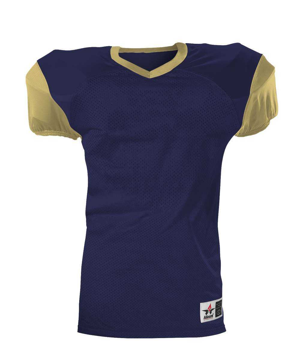 Alleson Athletic 751Y Youth Pro Game Football Jersey - Navy Vegas Gold - HIT a Double - 1