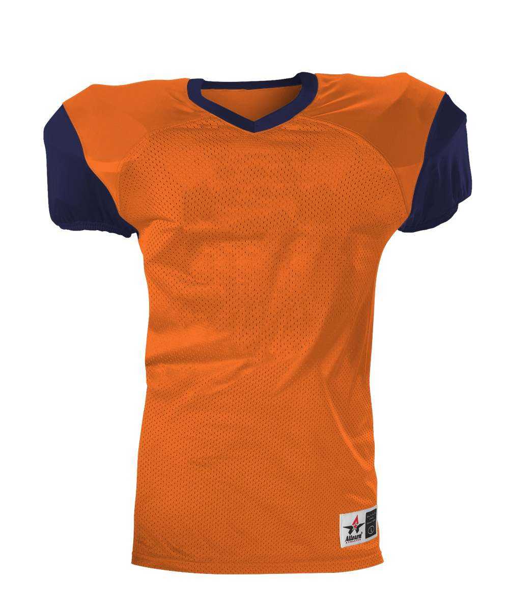 Alleson Athletic 751Y Youth Pro Game Football Jersey - Orange Navy - HIT a Double - 1