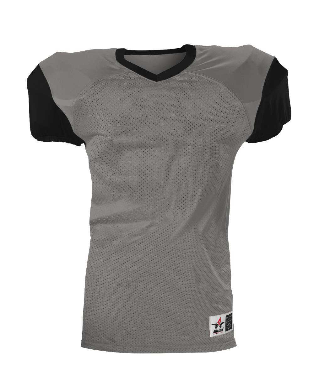 Alleson Athletic 751Y Youth Pro Game Football Jersey - Silver Black - HIT a Double - 1