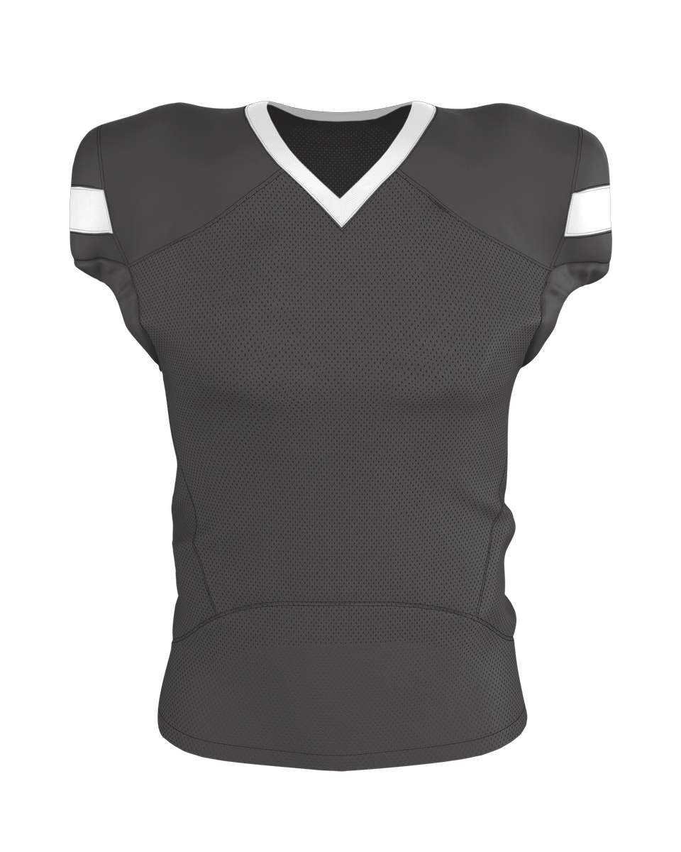 Alleson Athletic 754Y Youth Pro Flex Cut Belt Length Football Jersey - Charcoal Solid White - HIT a Double - 1