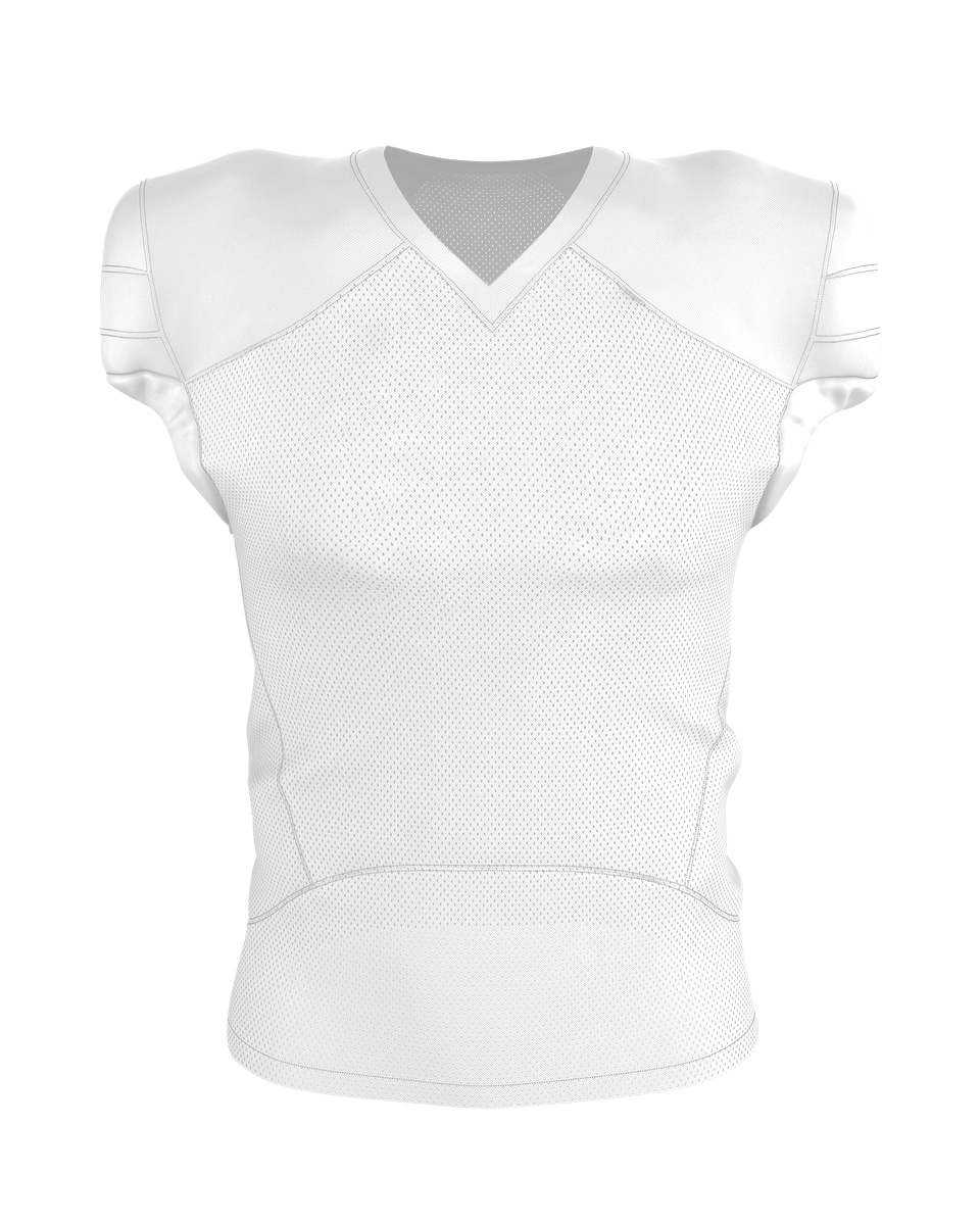 Alleson Athletic 754Y Youth Pro Flex Cut Belt Length Football Jersey - White White - HIT a Double - 1