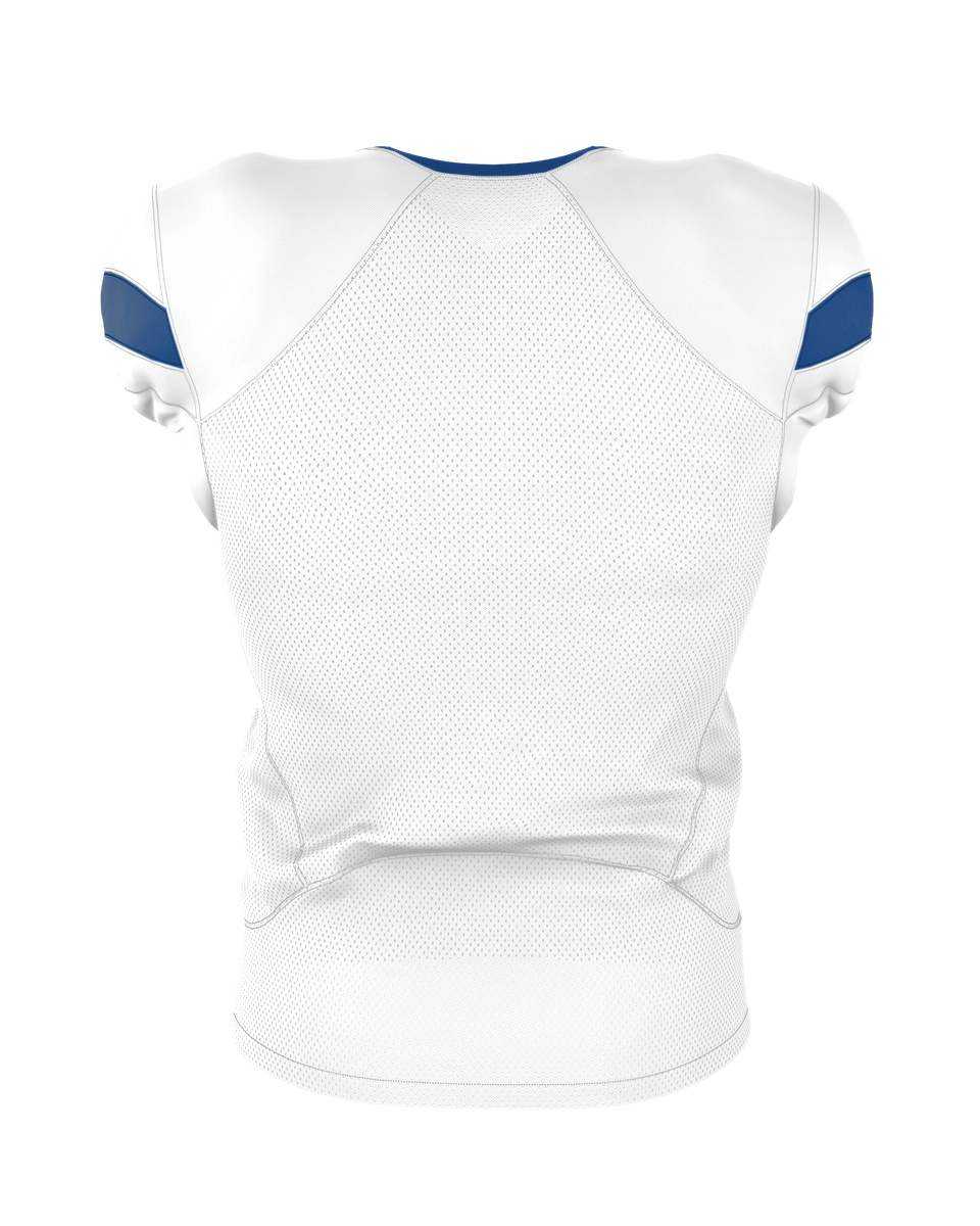 Alleson Athletic 754Y Youth Pro Flex Cut Belt Length Football Jersey - White Royal - HIT a Double - 3