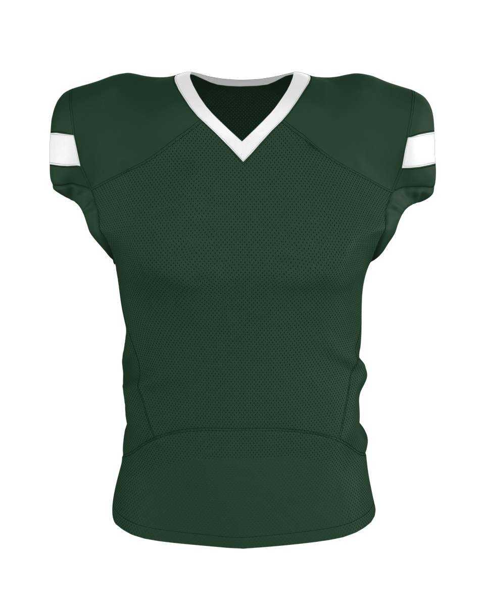 Alleson Athletic 754 Adult Pro Flex Cut Belt Length Football Jersey - Forest White - HIT a Double - 1