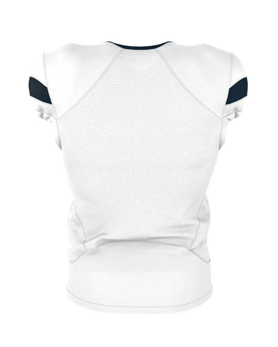 Alleson Athletic 754 Adult Pro Flex Cut Belt Length Football Jersey - White Navy - HIT a Double - 3