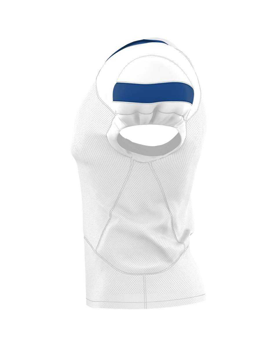 Alleson Athletic 754 Adult Pro Flex Cut Belt Length Football Jersey - White Royal - HIT a Double - 1