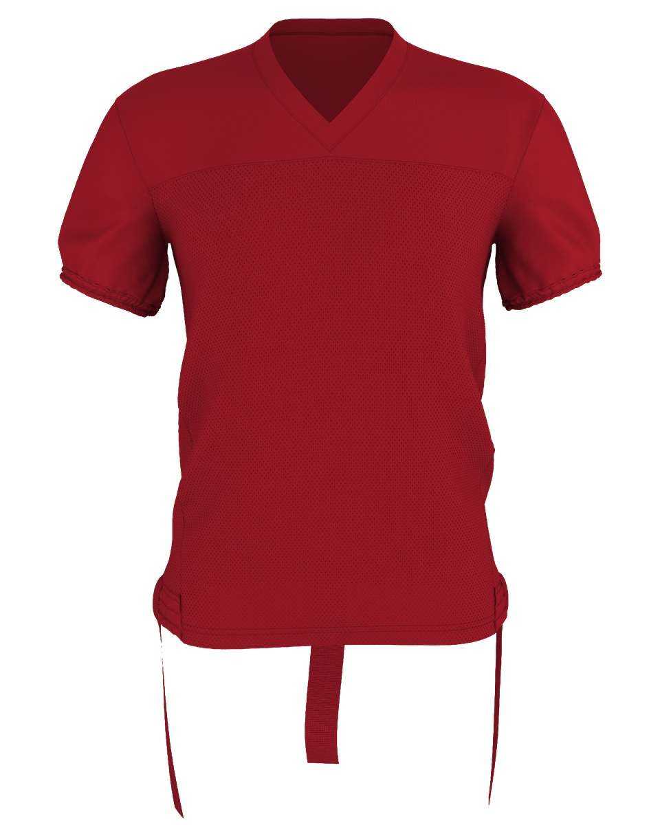 Alleson Athletic 762FFJ Adult Hero Flag Football Jersey - Red Red - HIT a Double - 1