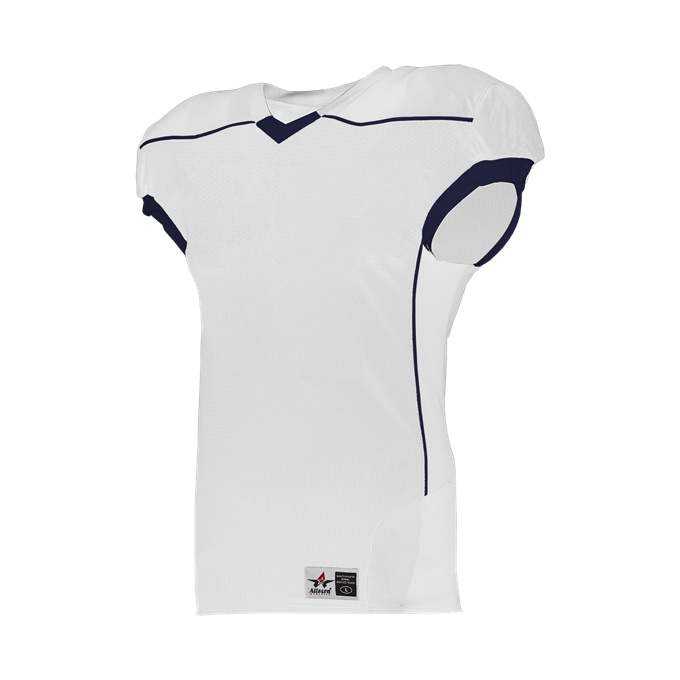 Alleson Athletic 776E Adult Speed Game Jersey - White Navy - HIT a Double - 1