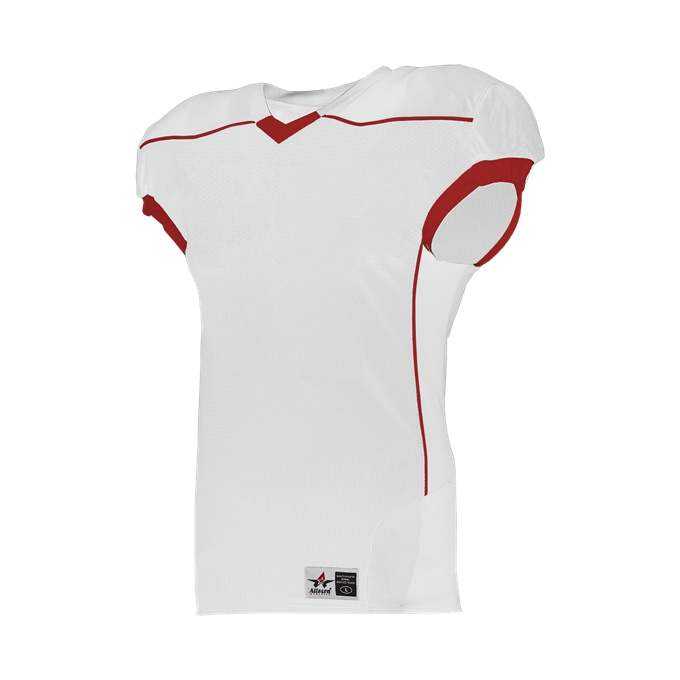 Alleson Athletic 776E Adult Speed Game Jersey - White Red - HIT a Double - 1
