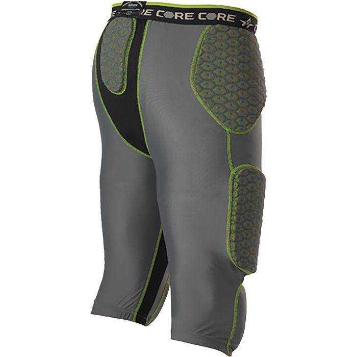 Alleson Athletic 7SIPG Adult Integrated 7 Padded Football Girdle - Charcoal Lime - HIT a Double - 1