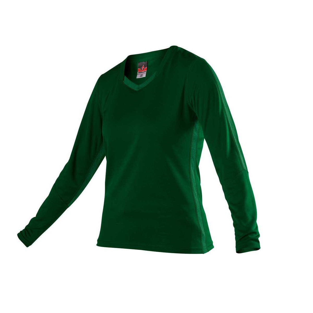 Alleson Athletic 831VLJG Girls Dig Long Sleeve Volleyball Jersey - Forest Forest Heather - HIT a Double - 1