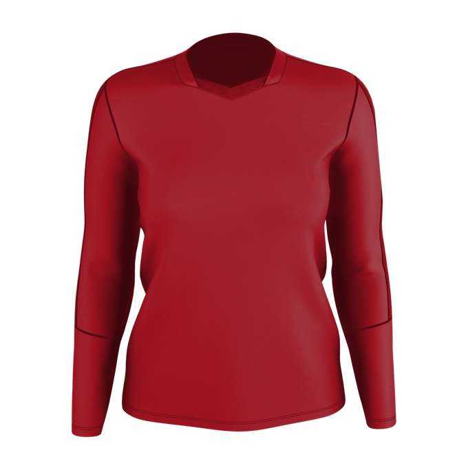 Alleson Athletic 831VLJG Girls Dig Long Sleeve Volleyball Jersey - Red Heather Red - HIT a Double - 1