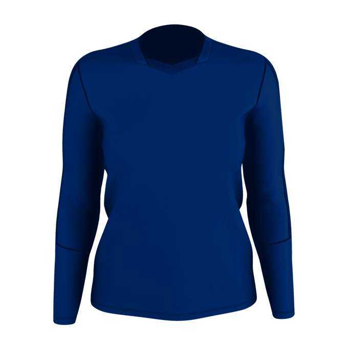 Alleson Athletic 831VLJG Girls Dig Long Sleeve Volleyball Jersey - Royal Heather Royal - HIT a Double - 1
