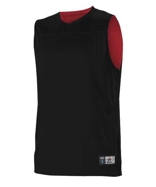 Alleson Athletic A105BA Adult NBA Blank Reversible Game Jersey - Black Scarlet - HIT a Double - 1