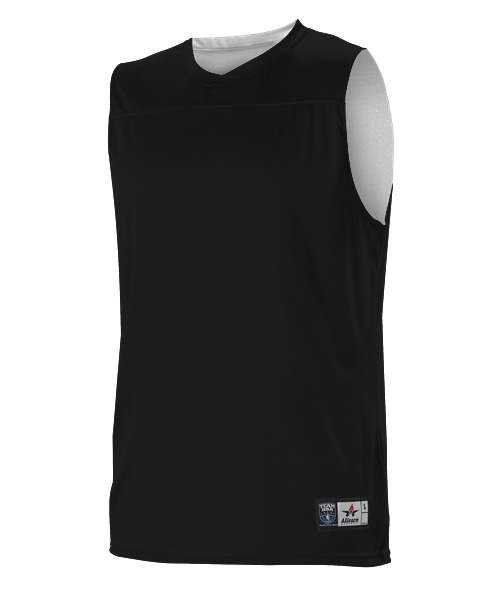 Alleson Athletic A105BA Adult NBA Blank Reversible Game Jersey - Black White - HIT a Double - 1