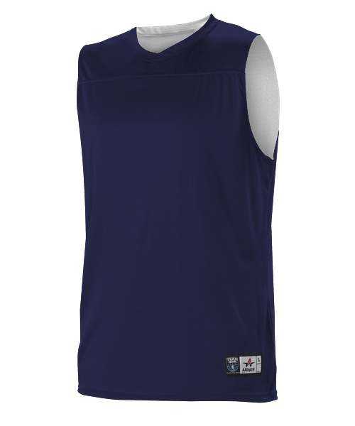 Alleson Athletic A105BA Adult NBA Blank Reversible Game Jersey - Navy White - HIT a Double - 1