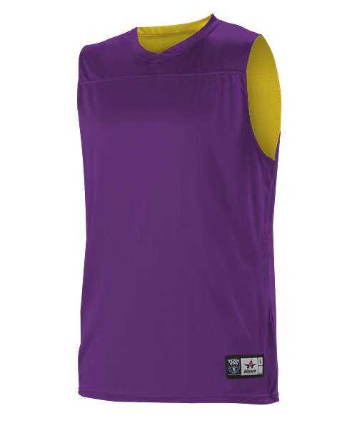 Alleson Athletic A105BA Adult NBA Blank Reversible Game Jersey - Purple Gold - HIT a Double - 1