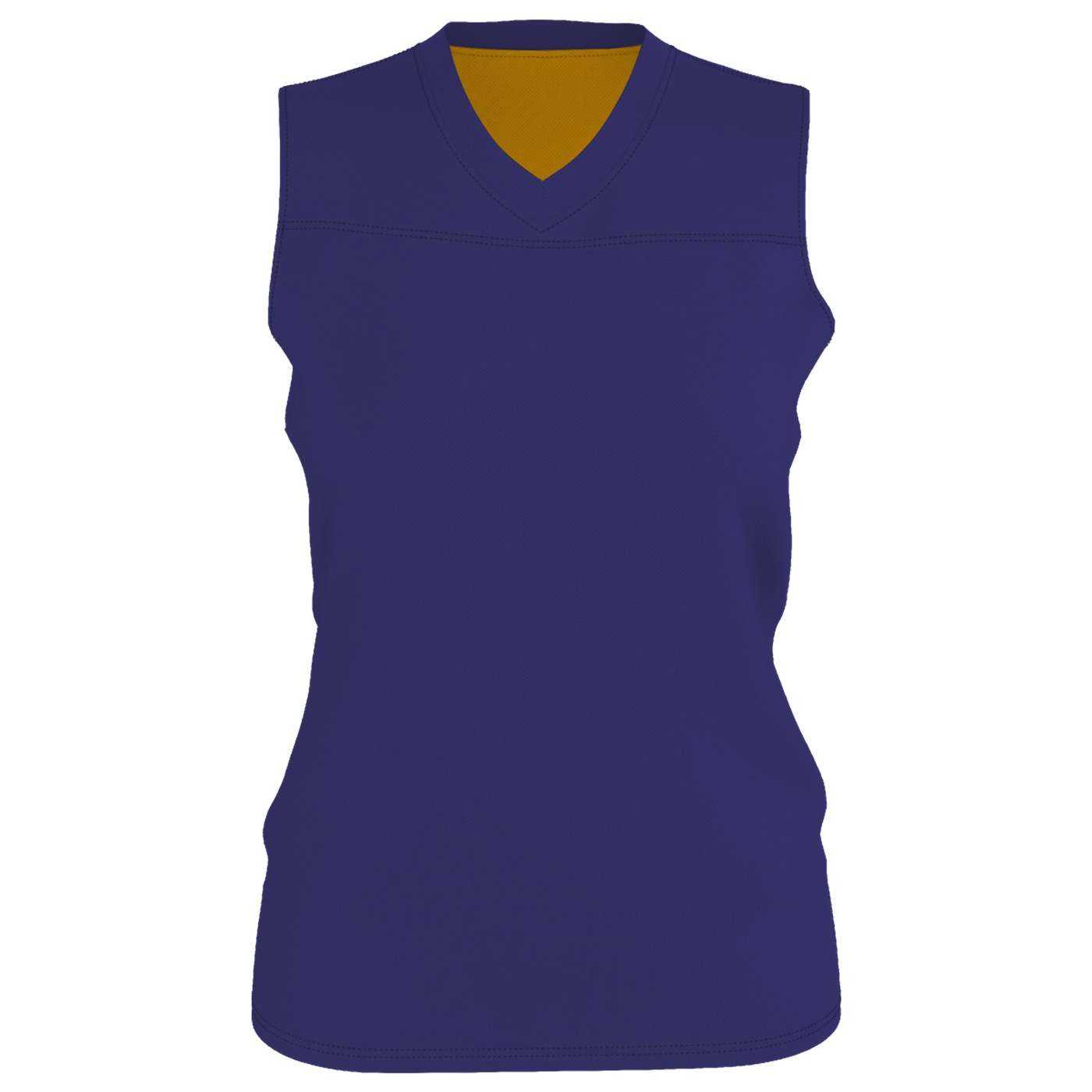Alleson Athletic A105BG Girl's Blank Reversible WNBA Racerback Jersey - Purple Gold - HIT a Double - 1