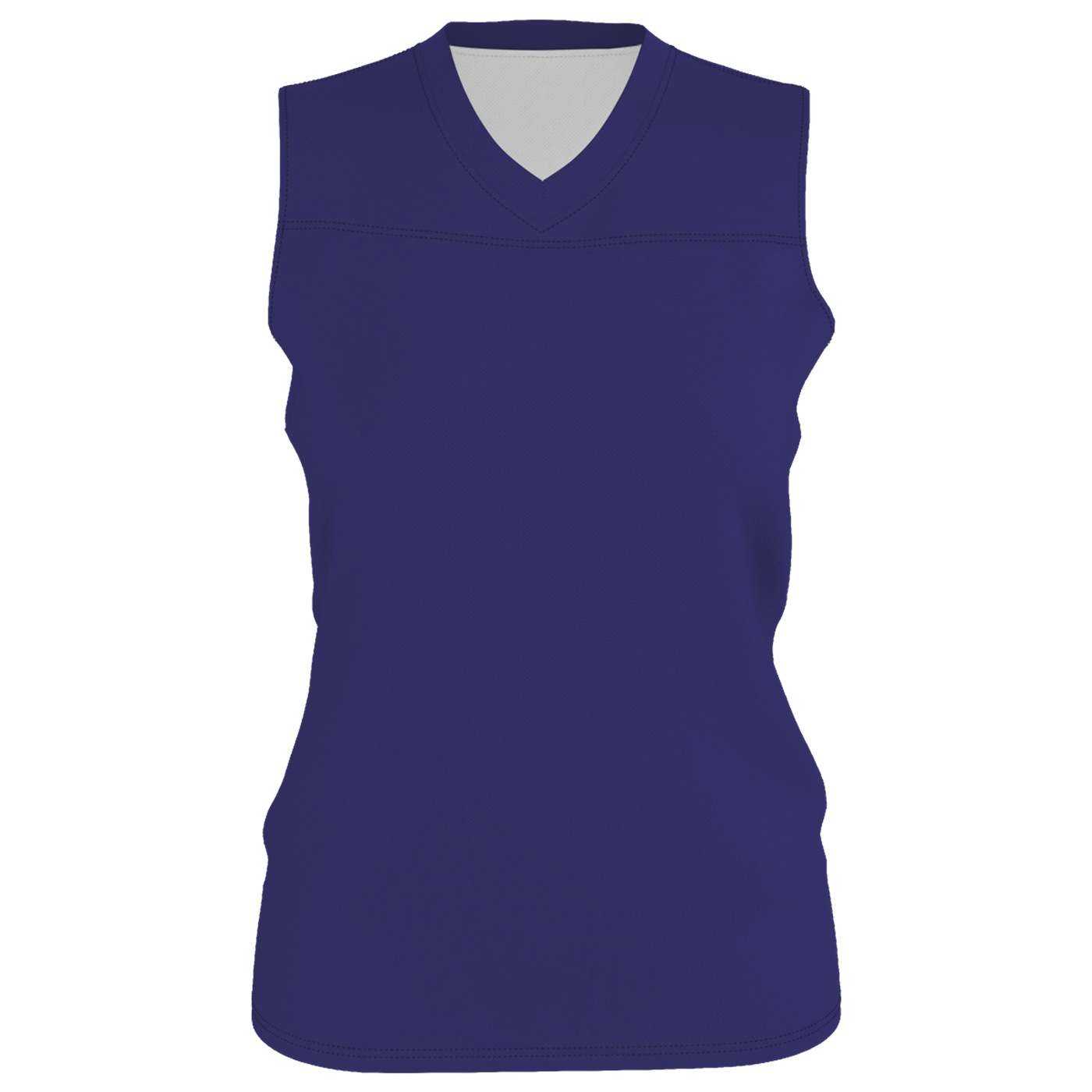 Alleson Athletic A105BG Girl's Blank Reversible WNBA Racerback Jersey - Purple White - HIT a Double - 1