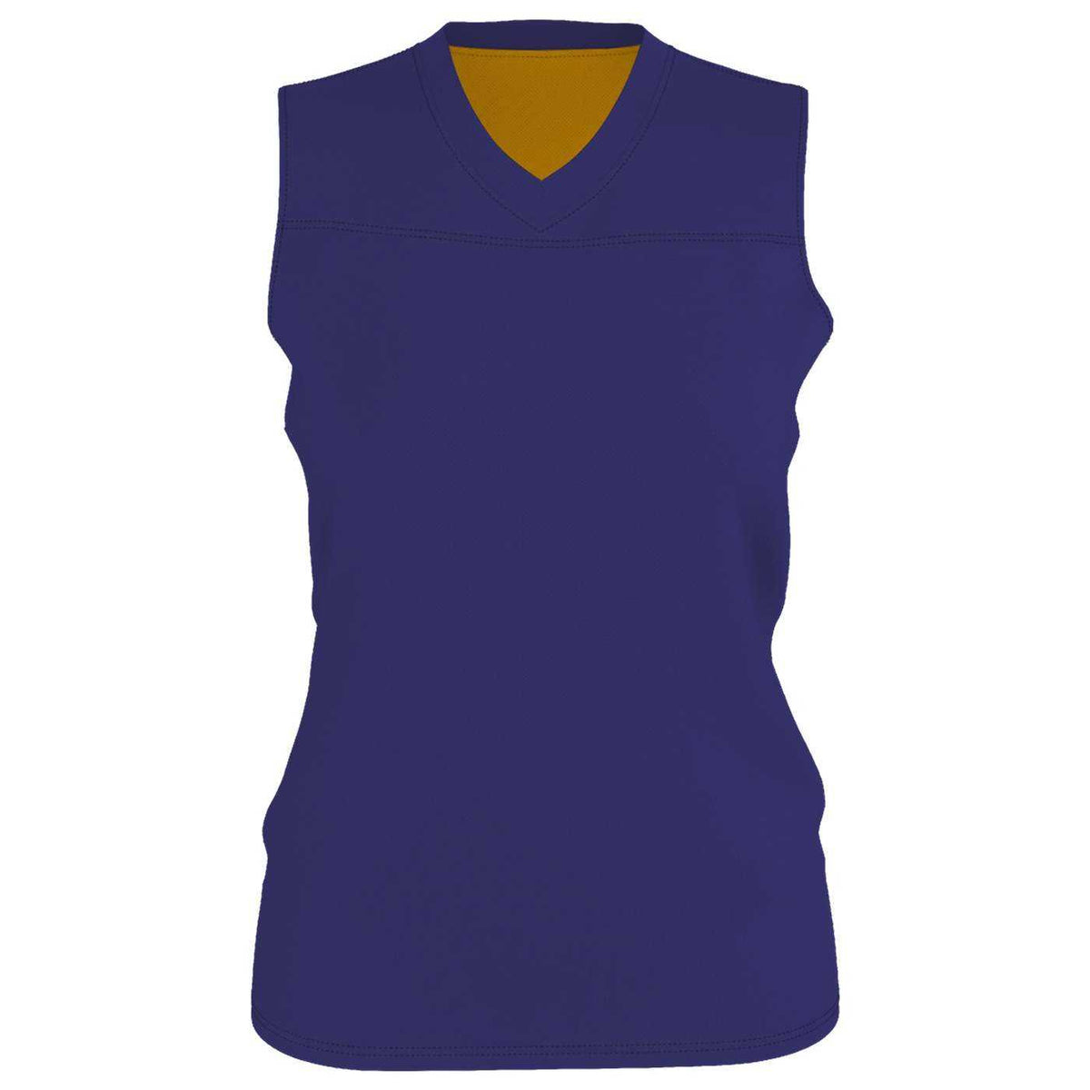 Alleson Athletic A105BW Women&#39;s Blank Reversible WNBA Racerback Jersey - Purple Gold - HIT a Double - 1