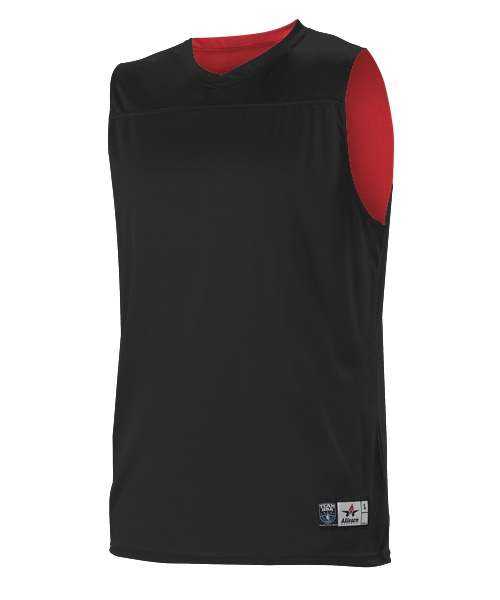 Alleson Athletic A105BY Youth NBA Blank Reversible Game Jersey - Black Scarlet - HIT a Double - 1